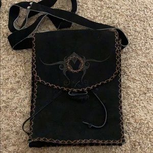 Handmade suede leather purse